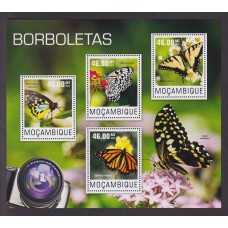 FLORES MARIPOSAS HOJA BLOQUE ESPECIAL CON ESTAMPILLAS NUEVAS MINT MOZAMBIQUE